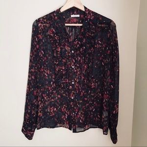 J Crew Sheer Floral top
